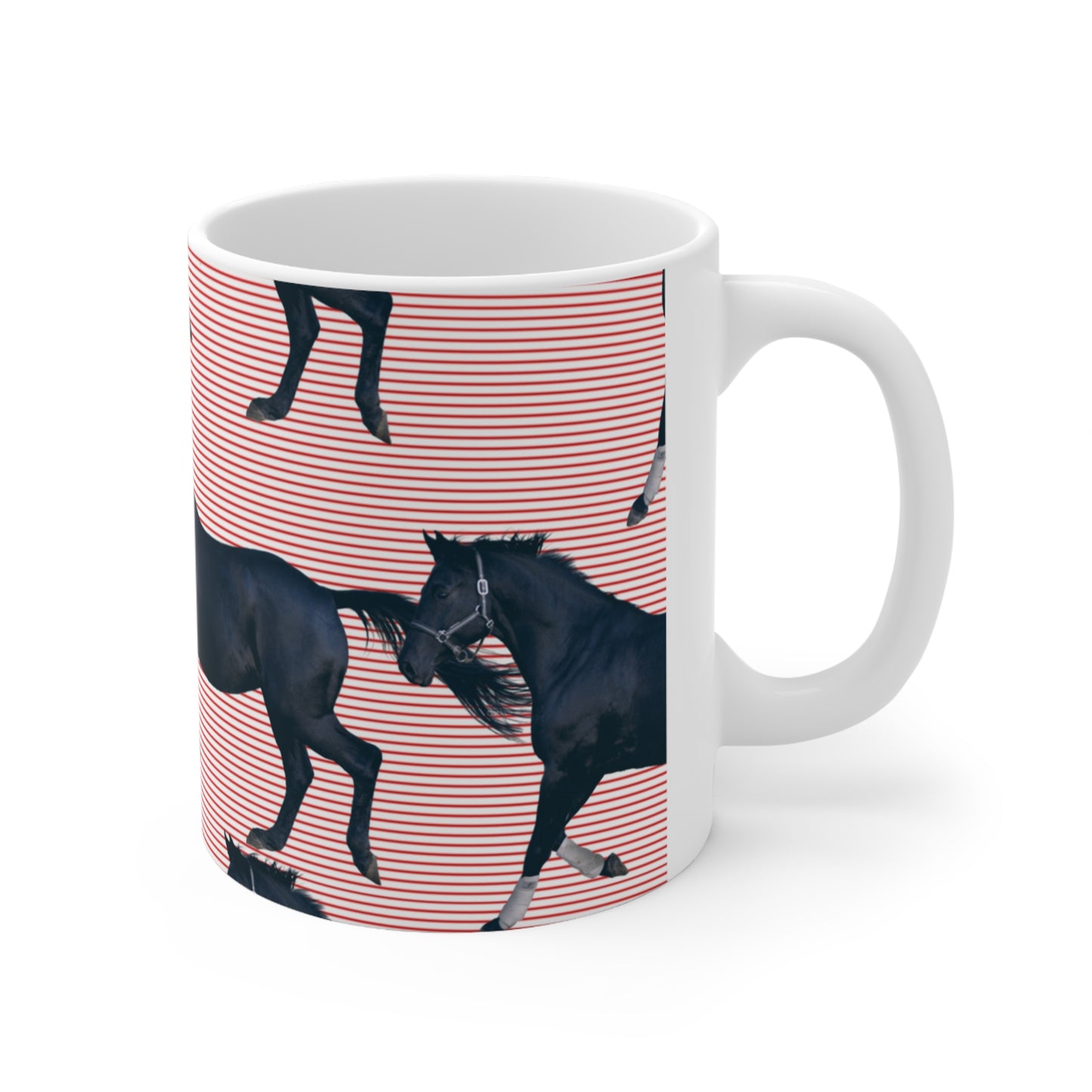 Horse stripe Ceramic Coffee Cups, 11oz