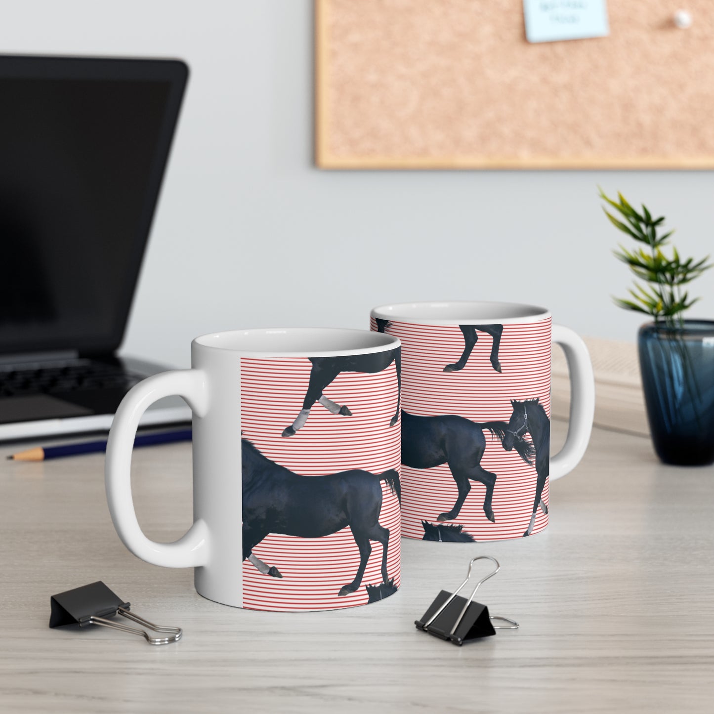 Horse stripe Ceramic Coffee Cups, 11oz