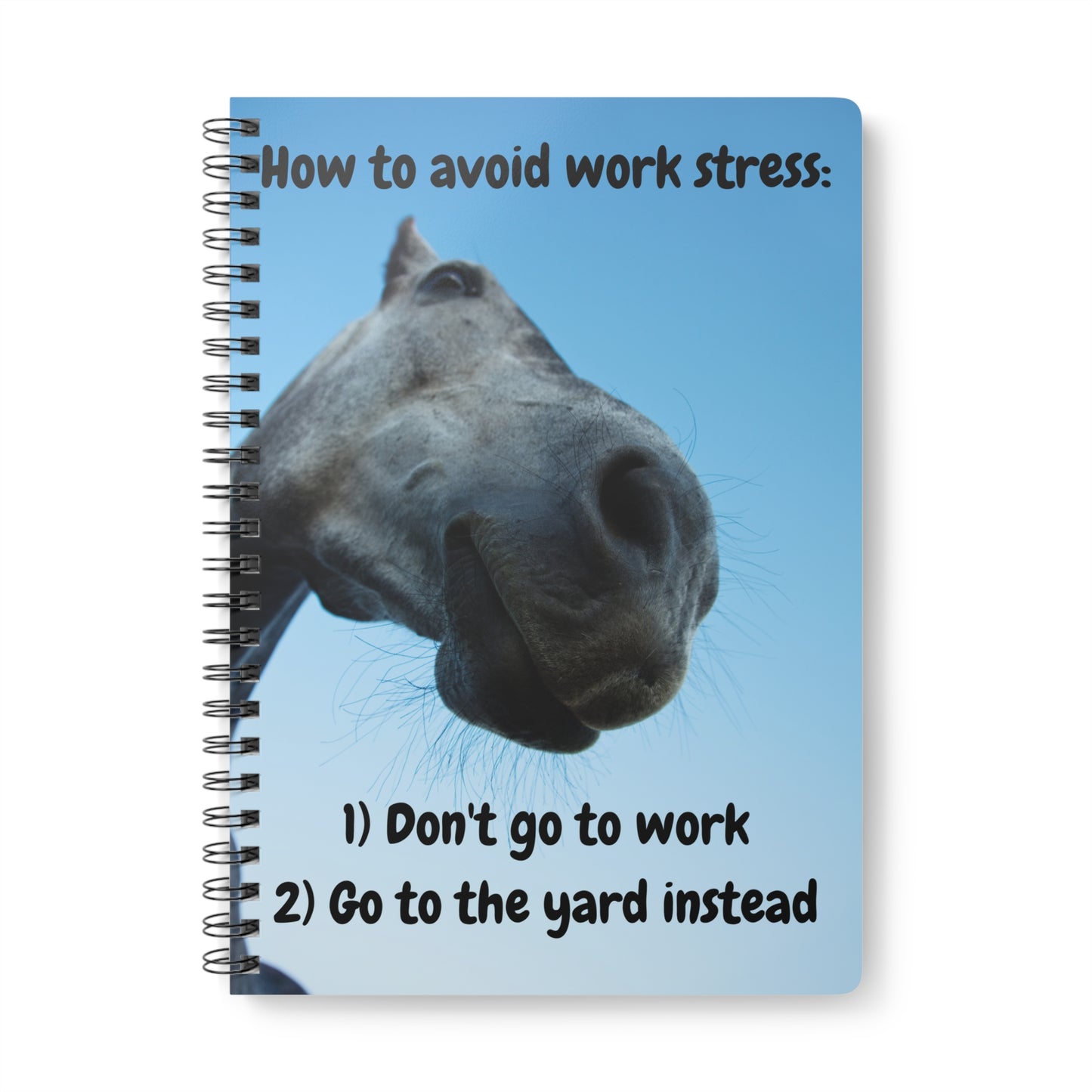 Avoid stress horse theme Wirobound Softcover Notebook, A5